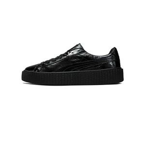 FENTYxPUMA RIHANNA CRACKED BLK LEATHER CREEPER 7.5